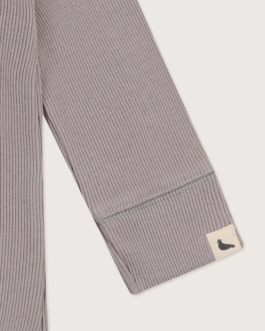 Gray ribbed Bodysuit