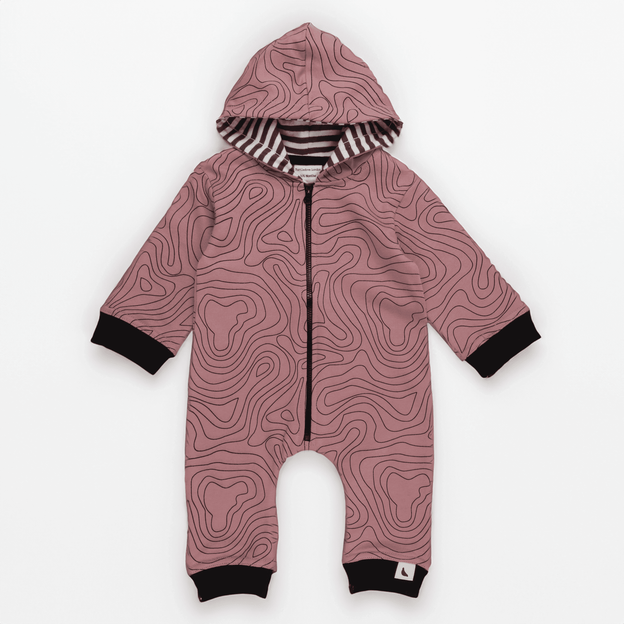 Strampler-Kontur-Print-Hood aus Bio-Baumwolle