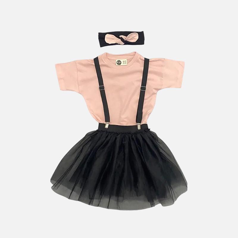 Latzrock + T-Shirt im Set - Rosa - Cheeky Nomads