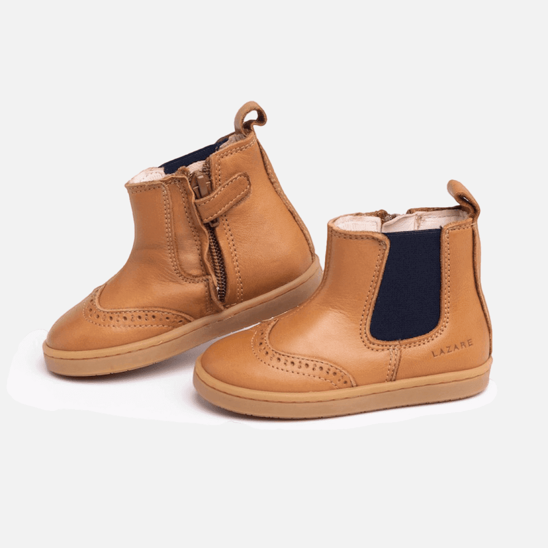 Axelle Lauflernschuhe Braun - Marine Elastisch - Cheeky Nomads