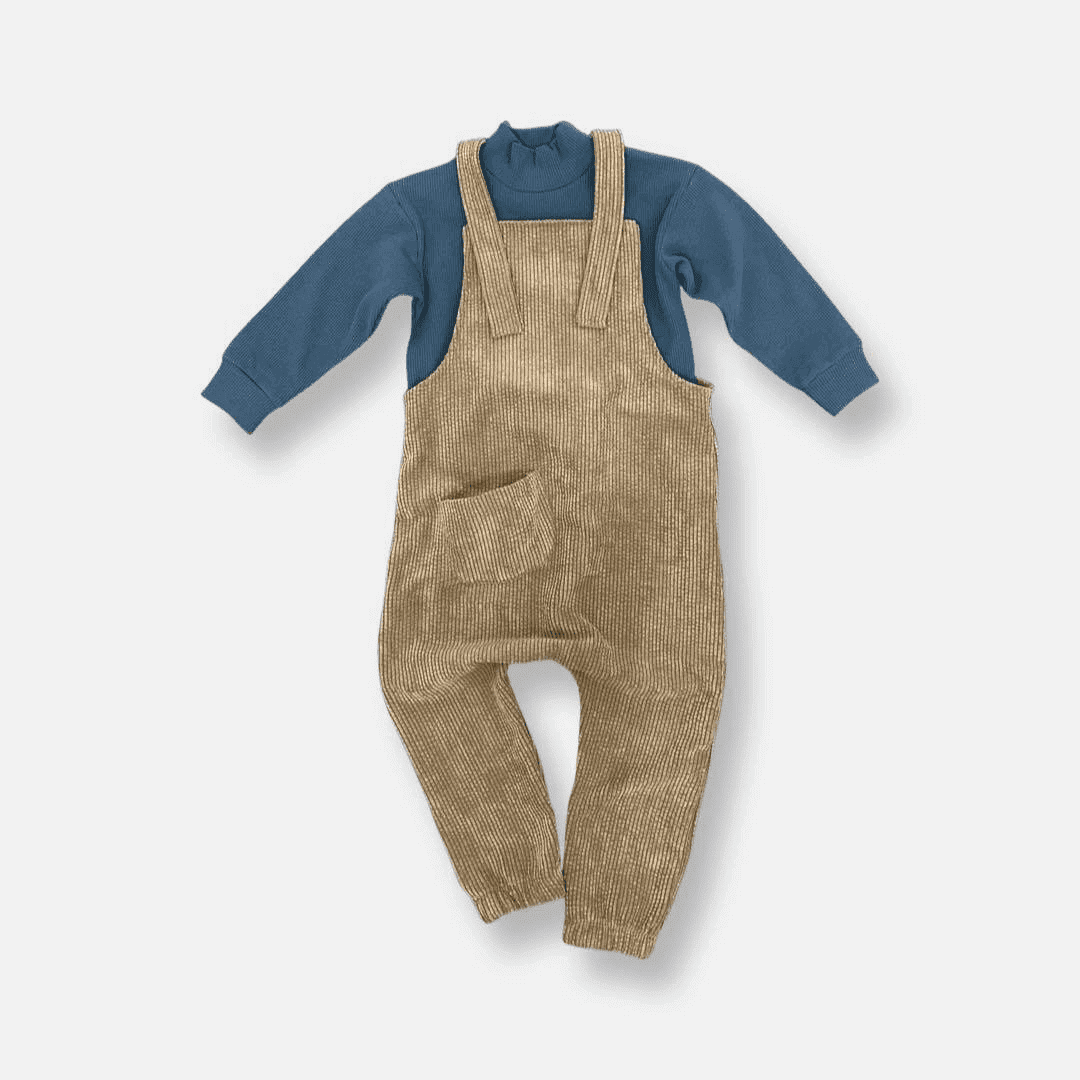 2-teilges Set Overall mit Pulli in Beige