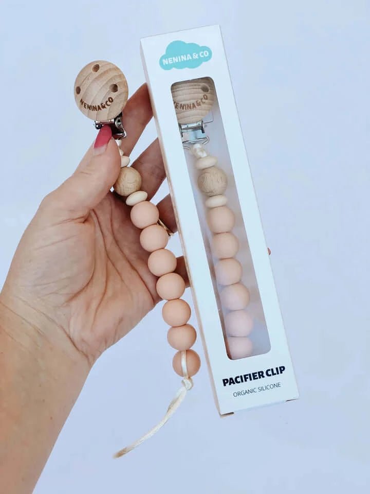 Bio Beiss -Schnullerkette - Spring Peach Edition