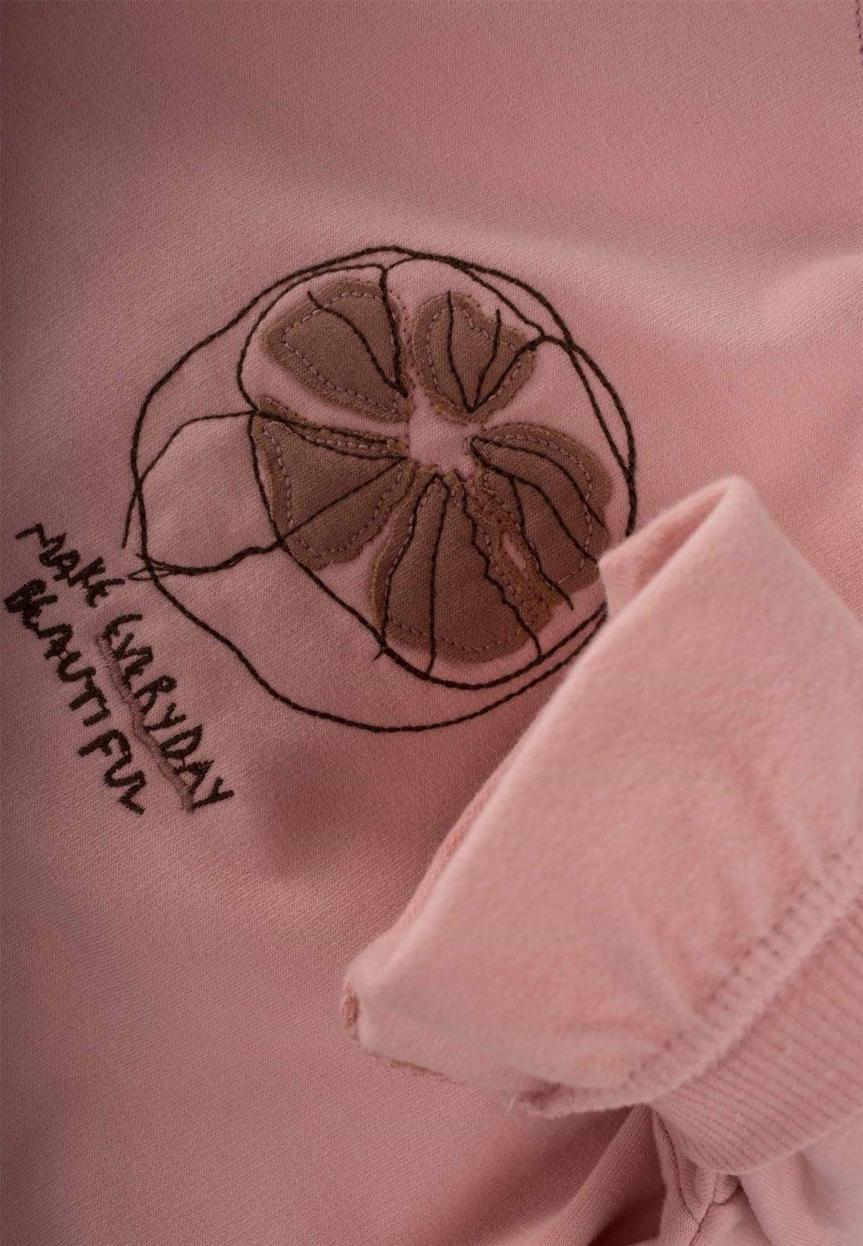 Fruit Embroidered Sweatshirt- Powder - Cheeky Nomads