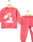 2-teiliges Mädchen Baby Set Trainingsanzug Bunny Bow (Oberteil & Hose)