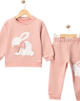 2-teiliges Mädchen Baby Set Trainingsanzug Bunny Bow (Oberteil & Hose)