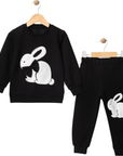2-teiliges Mädchen Baby Set Trainingsanzug Bunny Bow (Oberteil & Hose)
