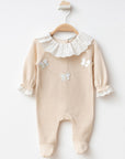 0/9 MONTHS GIRL BUTTERFLY EMBROIDERED WINTER OVERALLS