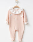 0/9 MONTHS GIRL BUTTERFLY EMBROIDERED WINTER OVERALLS