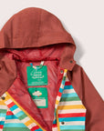 Waterproof kids rain jacket made from recycled material