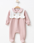 Baby Winter-Overall für Mädchen – Strick mit Bärenstickerei