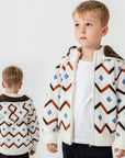 Jungen Kapuzenjacke aus Welsoft mit Zigzag-Muster