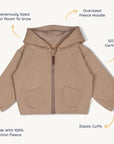 Veste à capuche en polaire bio - taupe