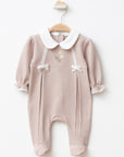 0/9 MONTHS GIRL FLOWER EMBROIDERY GUIPURE WINTER OVERALLS