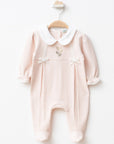 0/9 MONTHS GIRL FLOWER EMBROIDERY GUIPURE WINTER OVERALLS