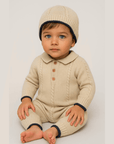Baby Overall Set mit langen Ärmeln aus Baumwollstrick