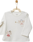 3-teiliges Baby-Set mit Steppweste, Shirt & Blumenhose