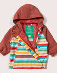 Waterproof kids rain jacket made from recycled material