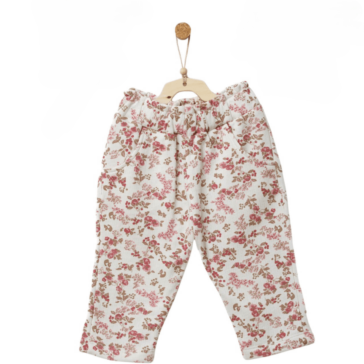 3-teiliges Baby-Set mit Steppweste, Shirt &amp; Blumenhose