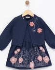 2-teiliges Mädchen Set Besticktes Kleid mit passender Jacke