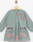 2-teiliges Mädchen Set Besticktes Kleid mit passender Jacke
