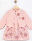 2-teiliges Mädchen Set Besticktes Kleid mit passender Jacke