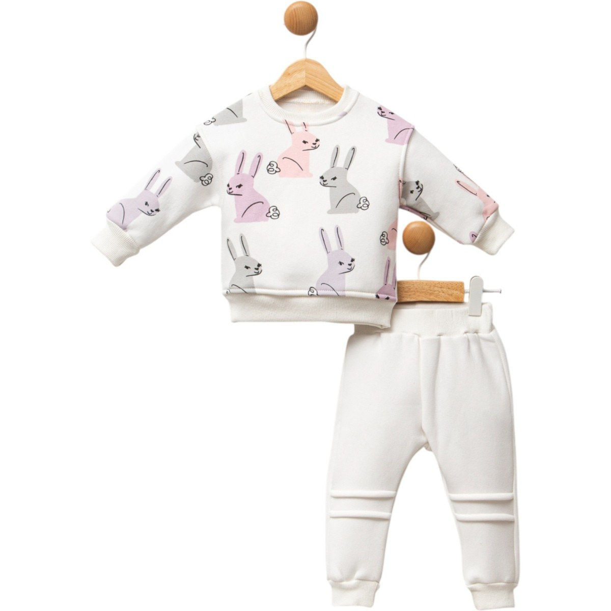 2-teiliges Baby Set – Langarmoberteil &amp; Hose mit Hasenmotiv