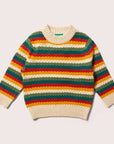 Strickpullover mit Wabenmuster in Regenbogenfarben