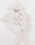Baby 3-teiliges Set kleiner Bär aus natürlicher Baumwolle