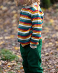 Strickpullover mit Wabenmuster in Regenbogenfarben