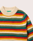 Strickpullover mit Wabenmuster in Regenbogenfarben