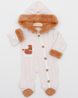 Baby Kapuzenoverall Little Lamb aus natürlicher Baumwolle