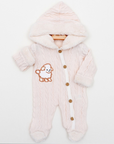 Baby Kapuzenoverall Little Lamb aus natürlicher Baumwolle