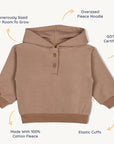 Sweat à capuche en polaire Bio Henley - Taupe