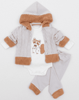 Baby 3-teiliges Set aus natürlicher Baumwolle