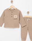 2-teiliges Cute Bear Pyjama aus natürlicher Baumwolle