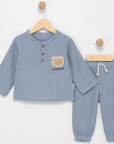 2-teiliges Cute Bear Pyjama aus natürlicher Baumwolle