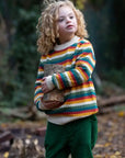 Strickpullover mit Wabenmuster in Regenbogenfarben