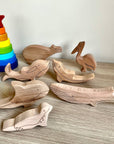 Jouets en bois, 7 pièces, figurines de créatures marines