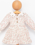 Kleid mit besticktem Kragen aus natürlicher Baumwolle