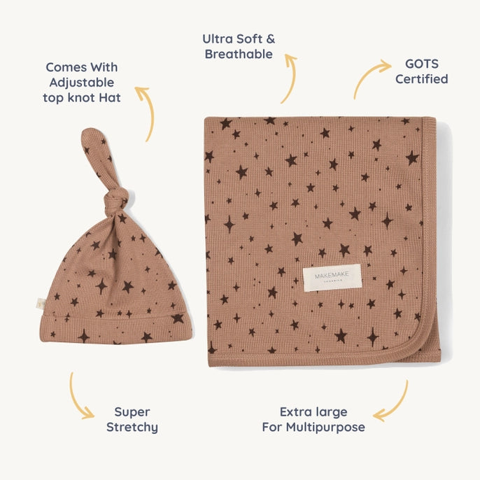 Baby Swaddle Blanket and Hat Set - Starstruck
