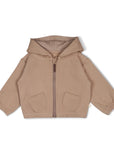 Veste à capuche en polaire bio - taupe