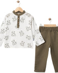 TEDDY BEAR PRINTED MUSLIN SET FOR MEN 9 Months, 12 Months, 18 Months, 2 Years Old Boys