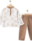 TEDDY BEAR PRINTED MUSLIN SET FOR MEN 9 Months, 12 Months, 18 Months, 2 Years Old Boys