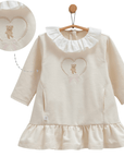 Baby Kleid mit Stickerei & Bärchen-Details – Baumwolle
