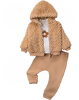 3-teiliges Baby Outfit aus Bio-Baumwolle (Kapuzenjacke, Langarmshirt & Hose)