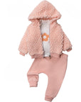 3-teiliges Baby Outfit aus Bio-Baumwolle (Kapuzenjacke, Langarmshirt & Hose)
