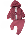 3-teiliges Baby Outfit aus Bio-Baumwolle (Kapuzenjacke, Langarmshirt & Hose)