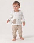 2-teiliges Baby-Set mit Langarmshirt & Hose - Bär