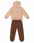 Kinder Hoodie-Set mit Jogginghose – Beige & Braun