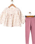 2-teiliges Mädchen Set – Oberteil & Leggings aus Baumwolle